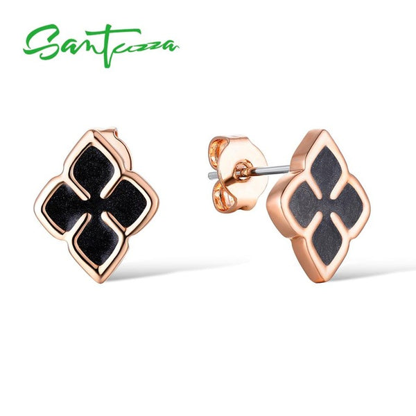 SANTUZZA Flower Earrings For Women Delicate Multi-Color female Stud Earrings Trendy Party Fashion Jewelry Handmade Enamel