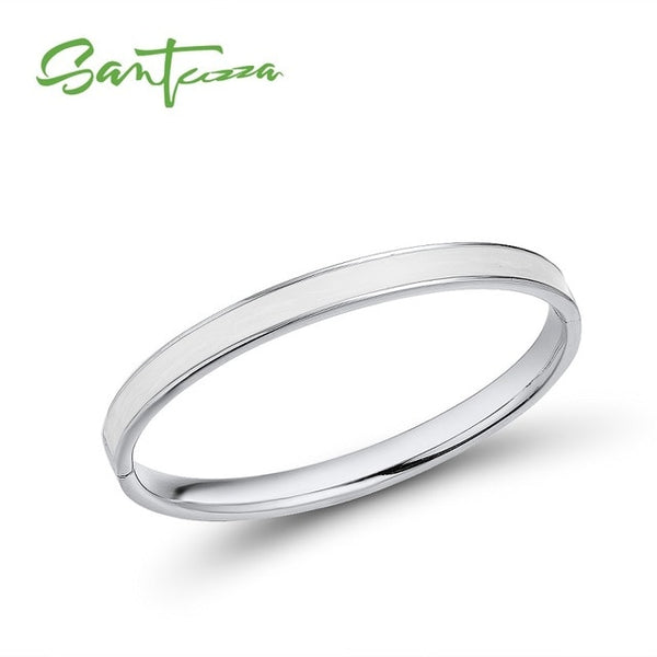 SANTUZZA Bangle For Woman Simple Concise Multi-Color Enamel Bracelet Bangle Top Quality Party Trendy Fashion Jewelry HANDMADE
