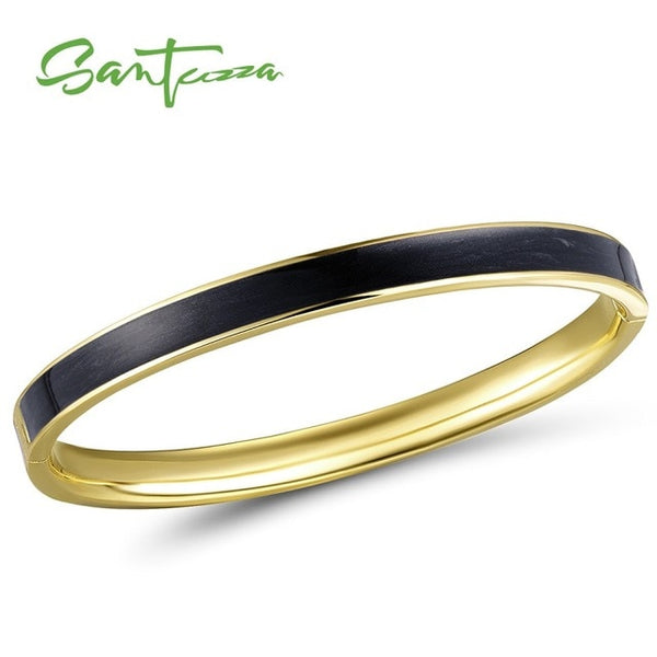 SANTUZZA Bangle For Woman Simple Concise Multi-Color Enamel Bracelet Bangle Top Quality Party Trendy Fashion Jewelry HANDMADE