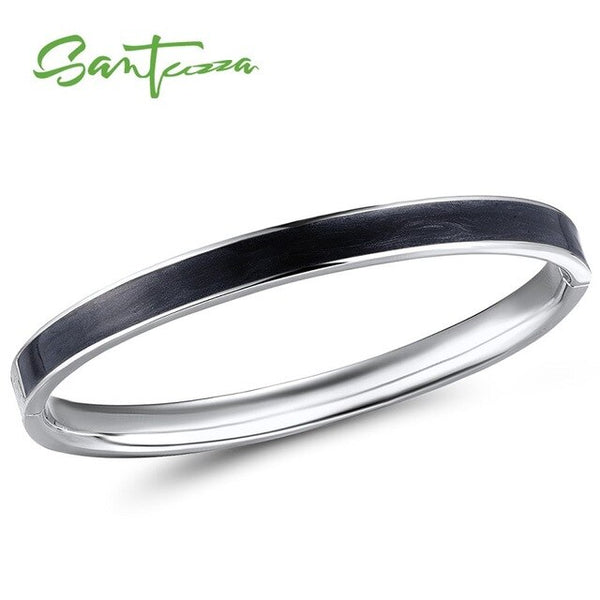 SANTUZZA Bangle For Woman Simple Concise Multi-Color Enamel Bracelet Bangle Top Quality Party Trendy Fashion Jewelry HANDMADE